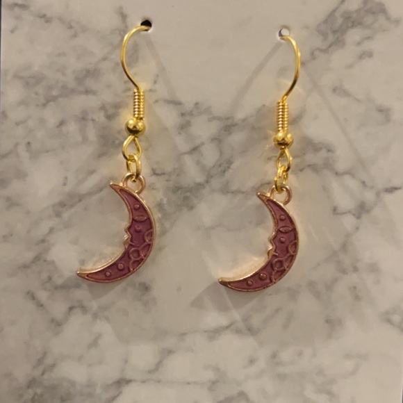 🔴Handmade Moon Earrings🌛 - Picture 2 of 3